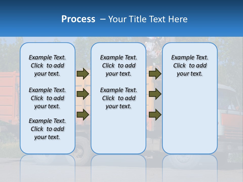 A Yellow And Orange Truck Parked On The Side Of A Road PowerPoint Template