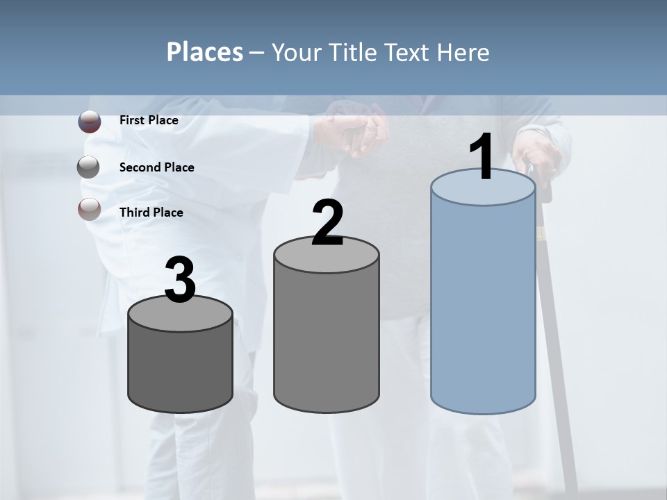 A Man Helping A Woman With A Cane PowerPoint Template