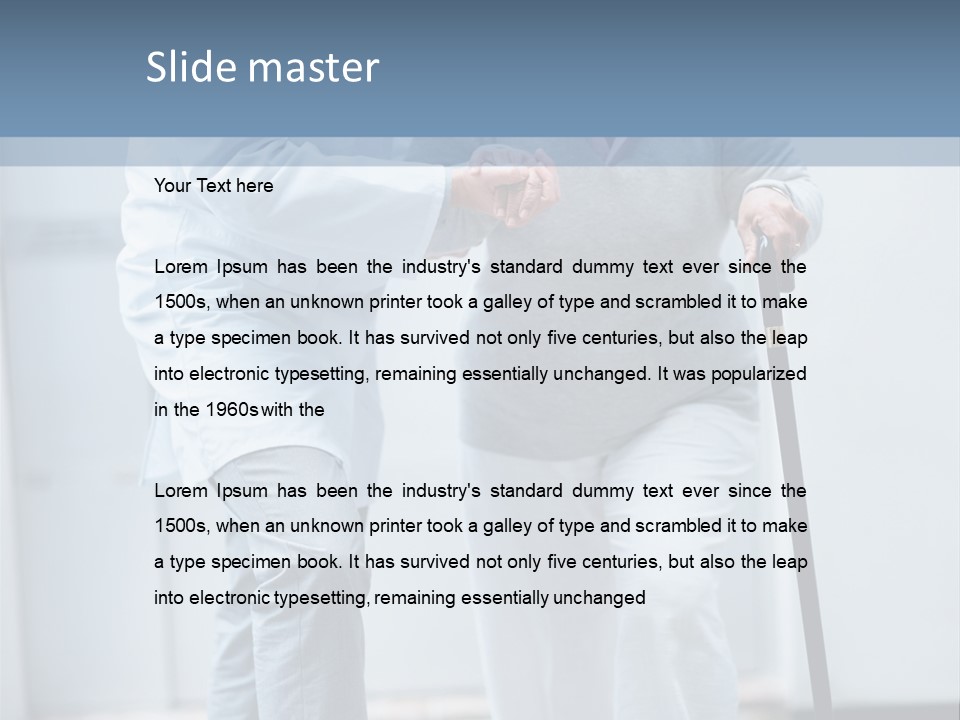 A Man Helping A Woman With A Cane PowerPoint Template