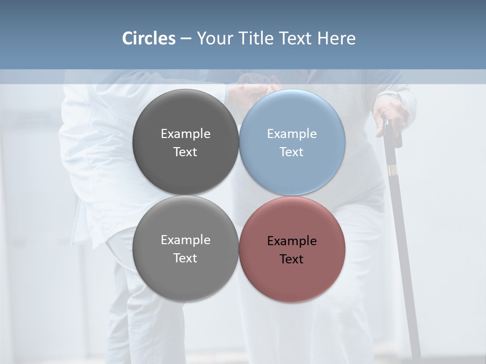 A Man Helping A Woman With A Cane PowerPoint Template