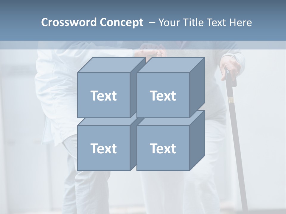 A Man Helping A Woman With A Cane PowerPoint Template