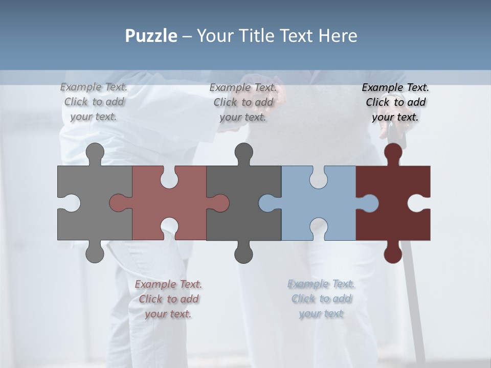 A Man Helping A Woman With A Cane PowerPoint Template