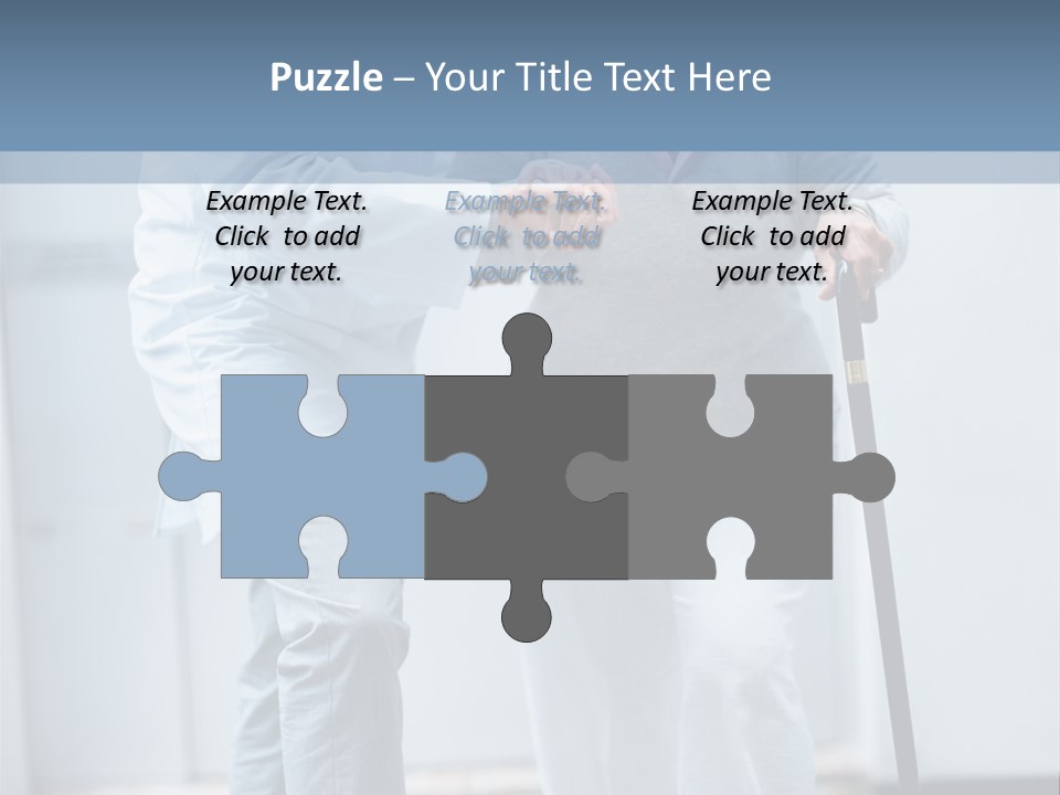 A Man Helping A Woman With A Cane PowerPoint Template