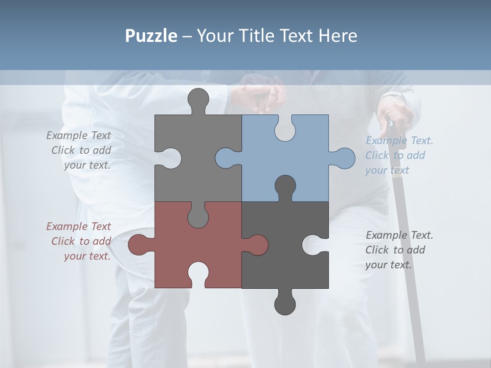 A Man Helping A Woman With A Cane PowerPoint Template