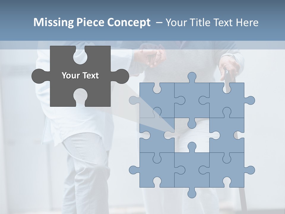 A Man Helping A Woman With A Cane PowerPoint Template