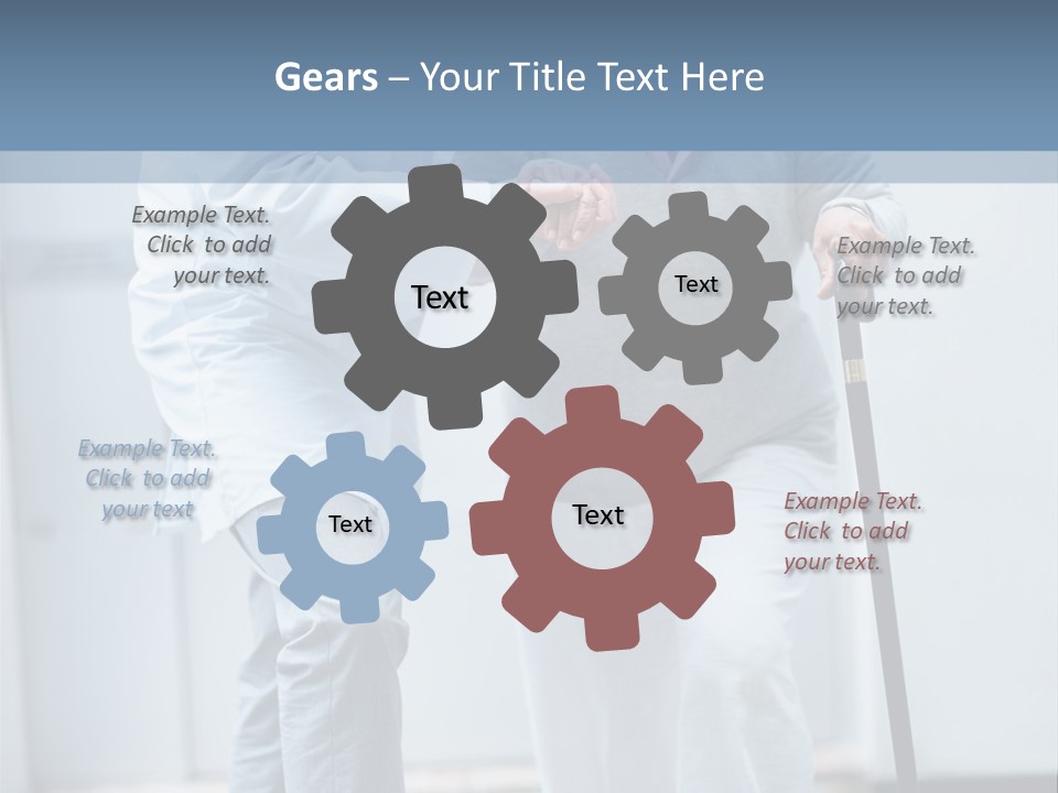 A Man Helping A Woman With A Cane PowerPoint Template