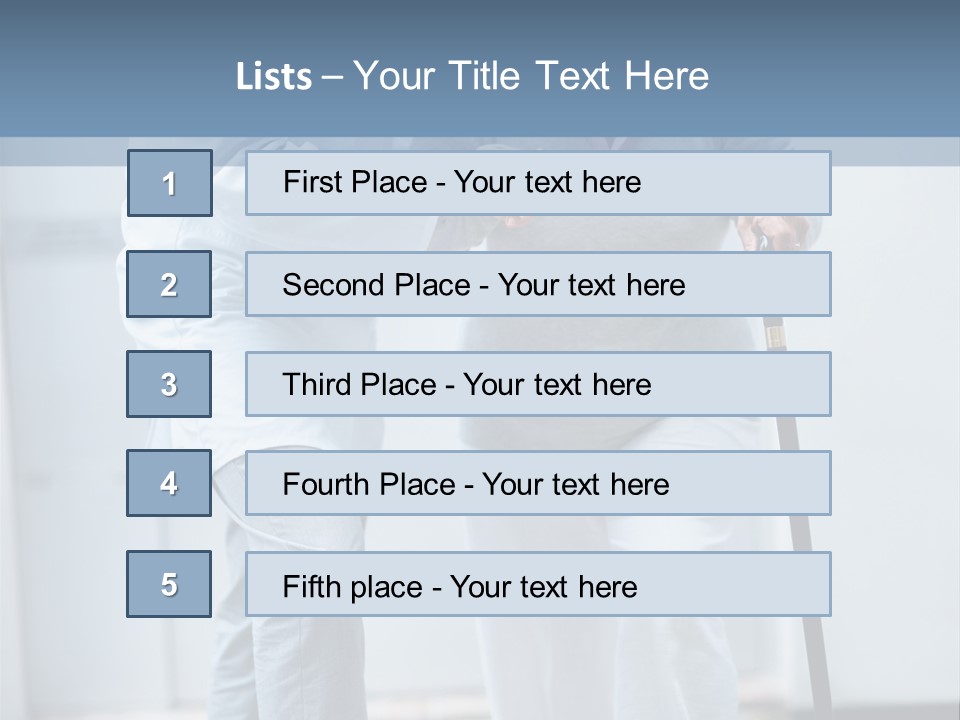 A Man Helping A Woman With A Cane PowerPoint Template