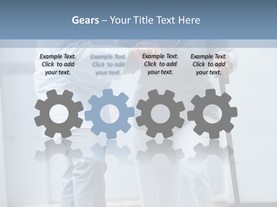 A Man Helping A Woman With A Cane PowerPoint Template