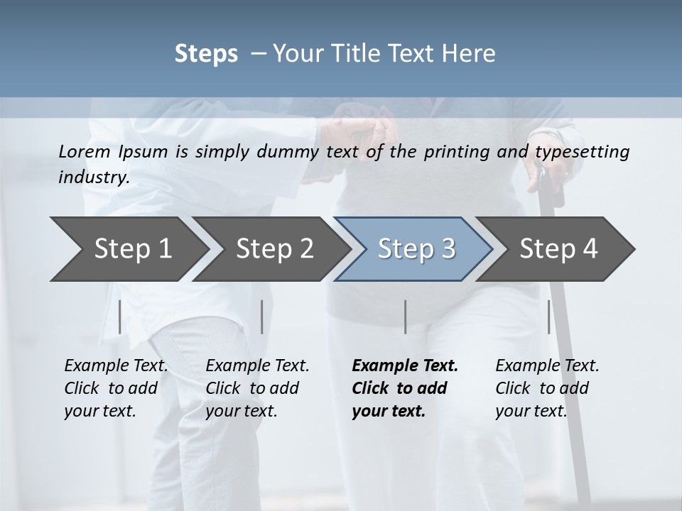 A Man Helping A Woman With A Cane PowerPoint Template
