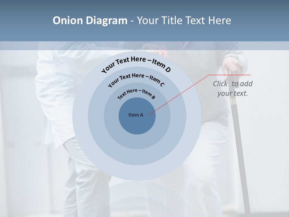 A Man Helping A Woman With A Cane PowerPoint Template