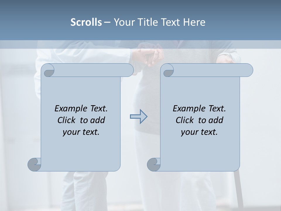 A Man Helping A Woman With A Cane PowerPoint Template
