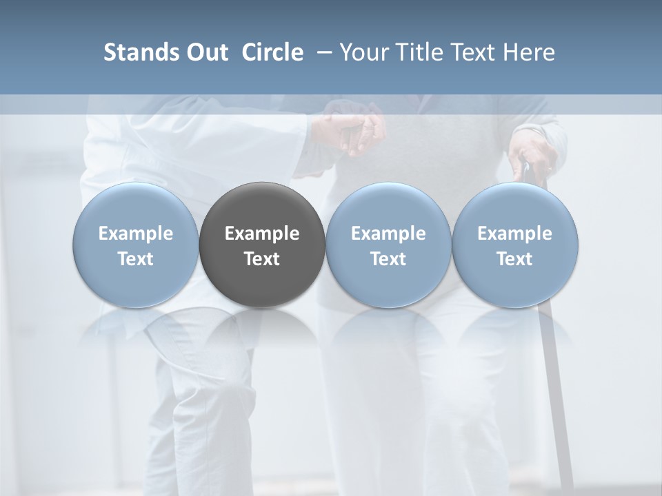 A Man Helping A Woman With A Cane PowerPoint Template