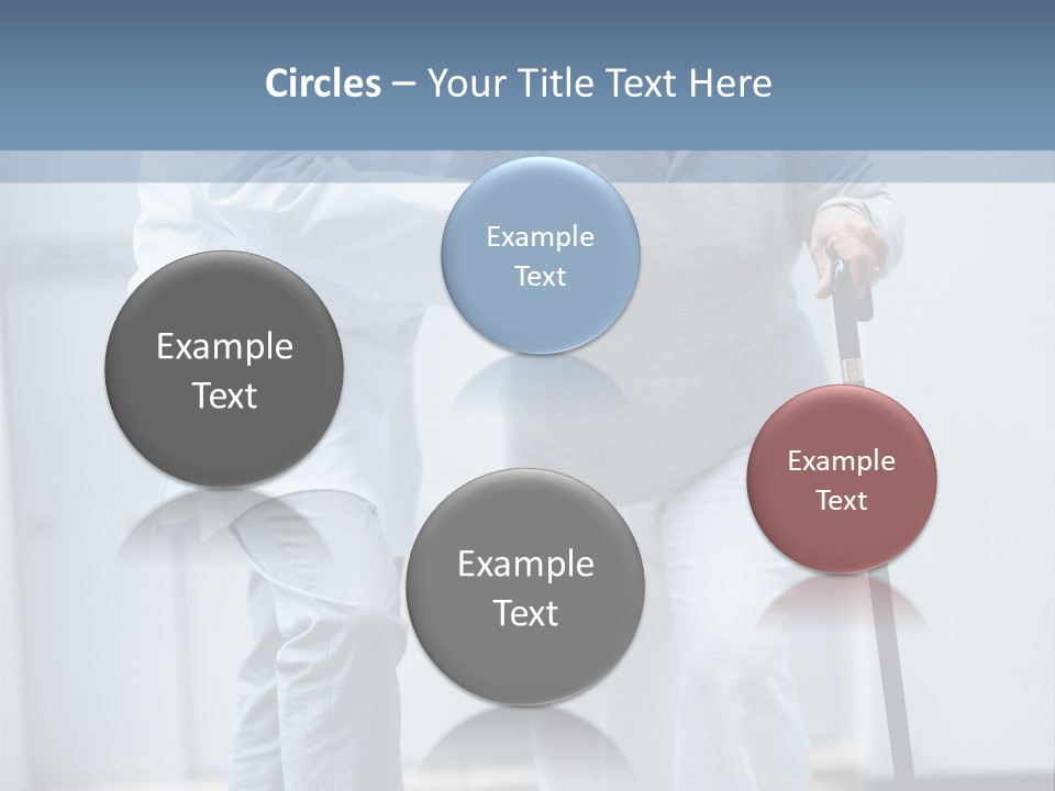 A Man Helping A Woman With A Cane PowerPoint Template