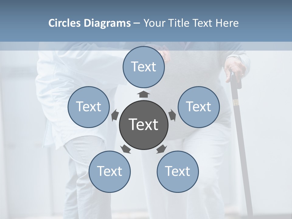 A Man Helping A Woman With A Cane PowerPoint Template