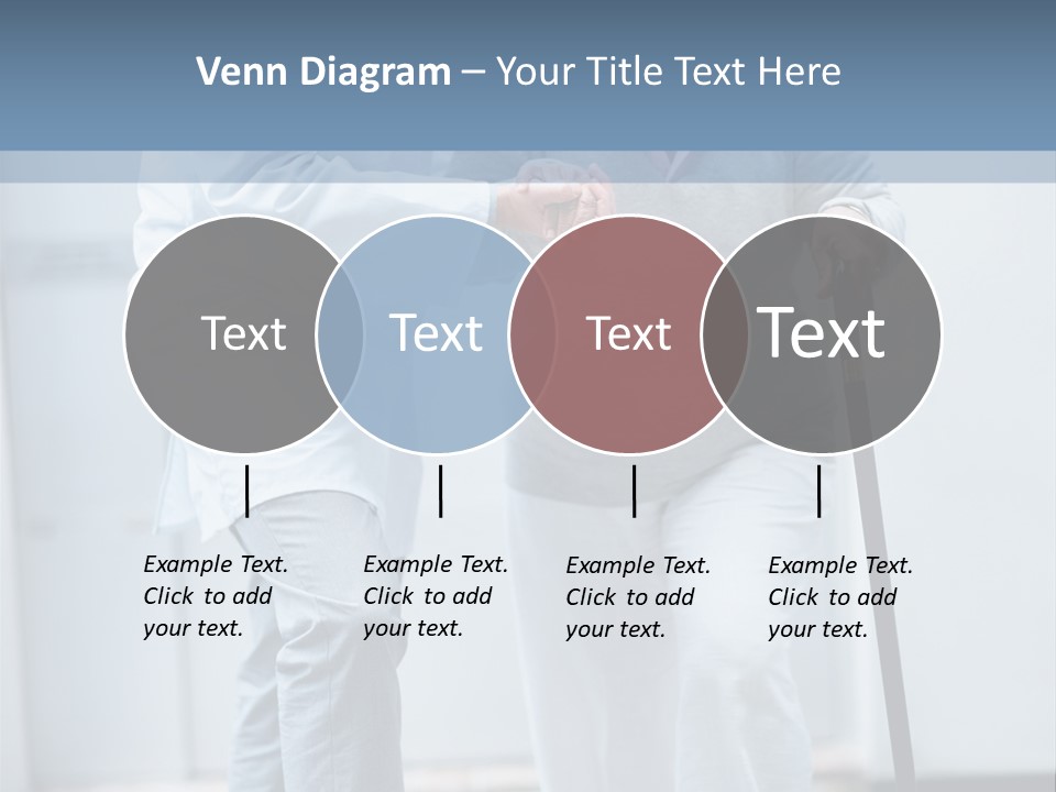 A Man Helping A Woman With A Cane PowerPoint Template