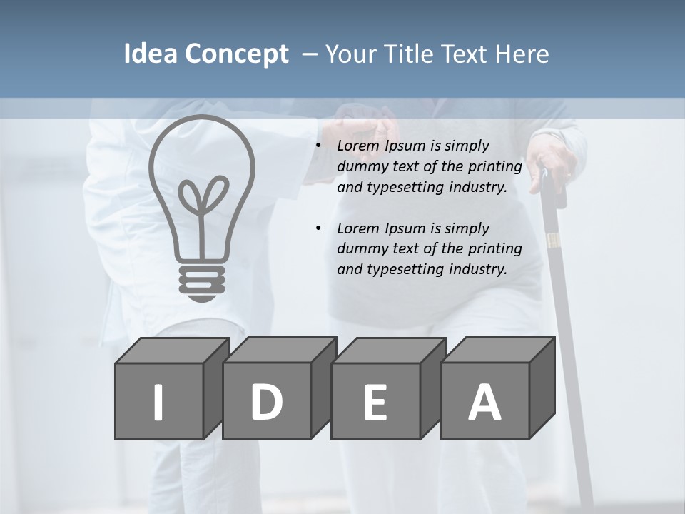 A Man Helping A Woman With A Cane PowerPoint Template