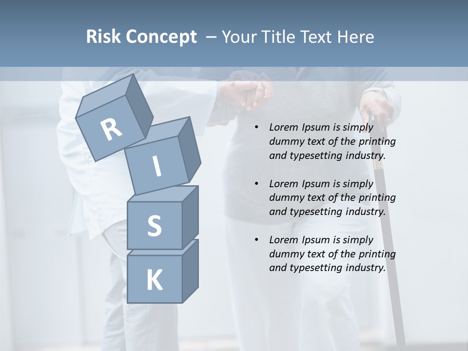 A Man Helping A Woman With A Cane PowerPoint Template