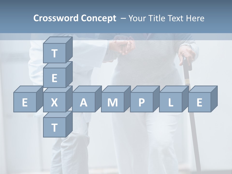 A Man Helping A Woman With A Cane PowerPoint Template