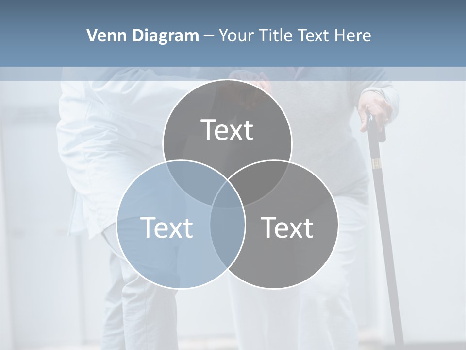 A Man Helping A Woman With A Cane PowerPoint Template