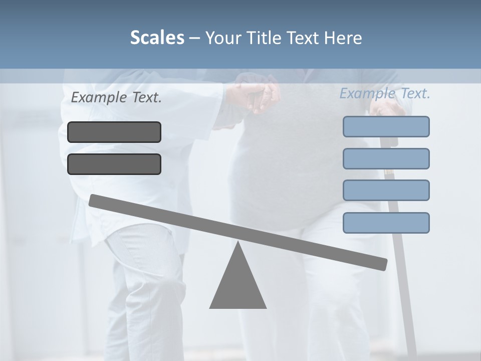 A Man Helping A Woman With A Cane PowerPoint Template