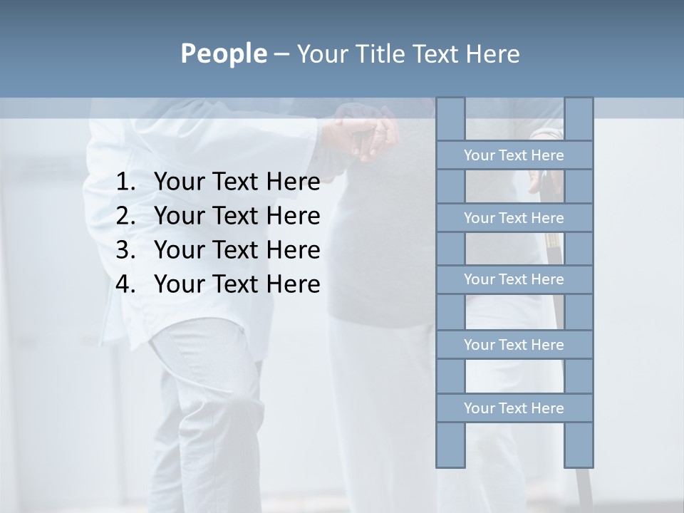 A Man Helping A Woman With A Cane PowerPoint Template