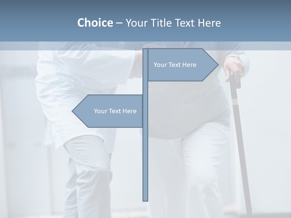 A Man Helping A Woman With A Cane PowerPoint Template