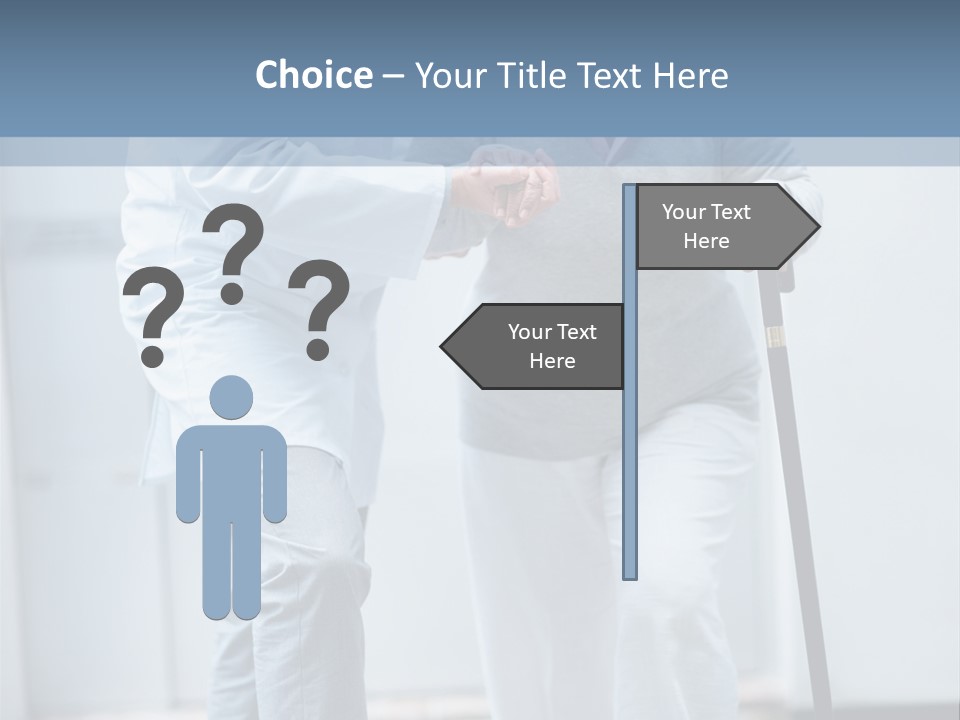 A Man Helping A Woman With A Cane PowerPoint Template