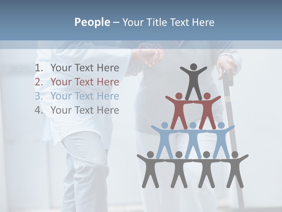 A Man Helping A Woman With A Cane PowerPoint Template