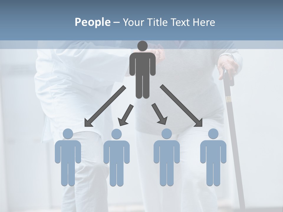 A Man Helping A Woman With A Cane PowerPoint Template