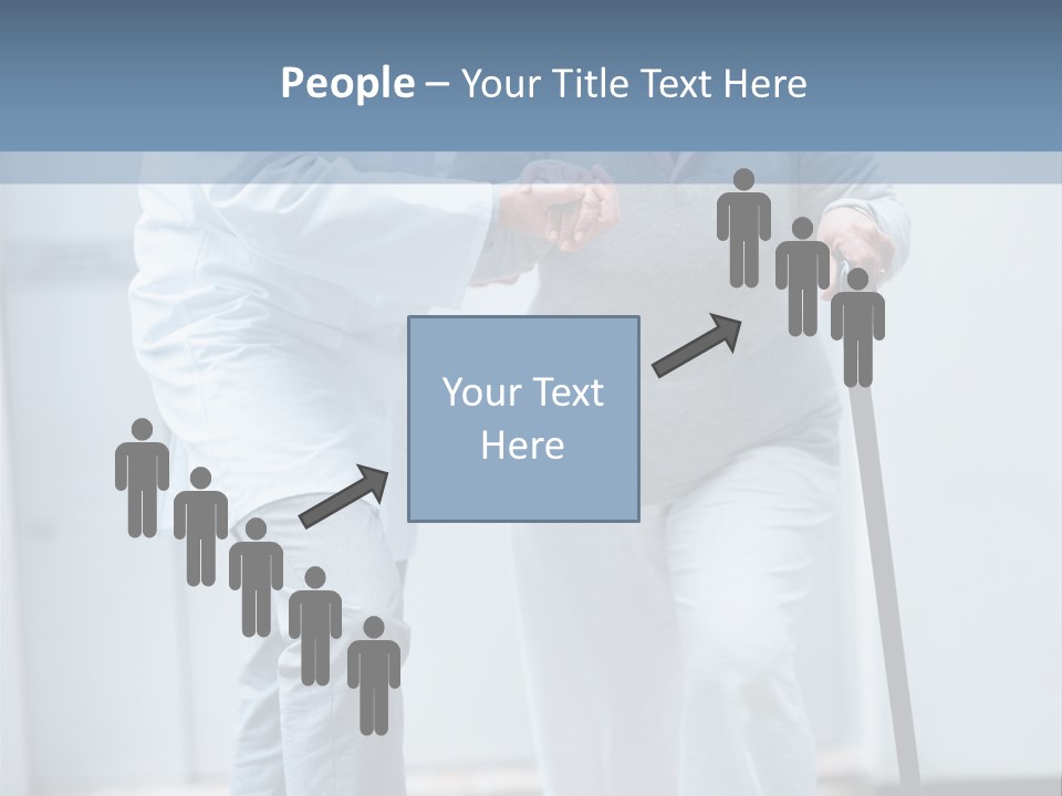 A Man Helping A Woman With A Cane PowerPoint Template