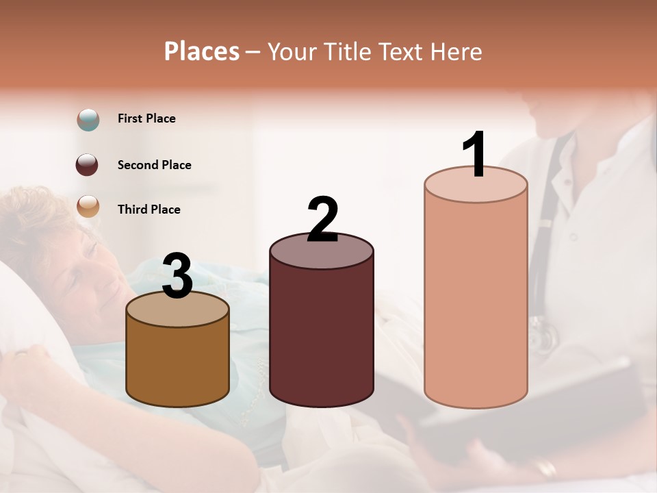 A Woman Laying In A Hospital Bed With A Nurse Next To Her PowerPoint Template