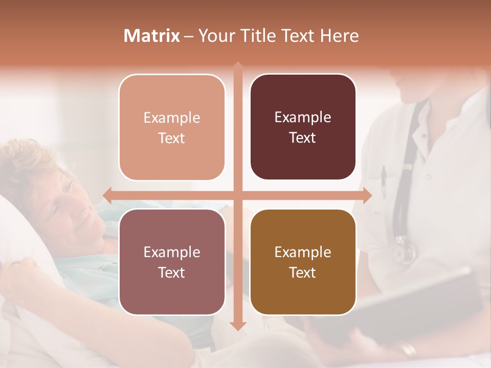 A Woman Laying In A Hospital Bed With A Nurse Next To Her PowerPoint Template