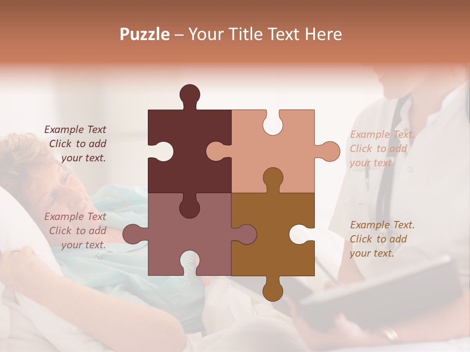 A Woman Laying In A Hospital Bed With A Nurse Next To Her PowerPoint Template