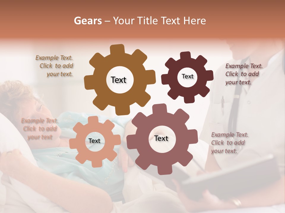 A Woman Laying In A Hospital Bed With A Nurse Next To Her PowerPoint Template