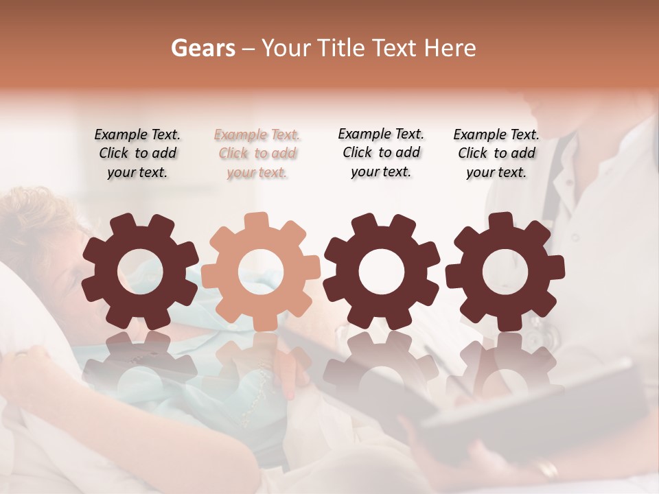 A Woman Laying In A Hospital Bed With A Nurse Next To Her PowerPoint Template