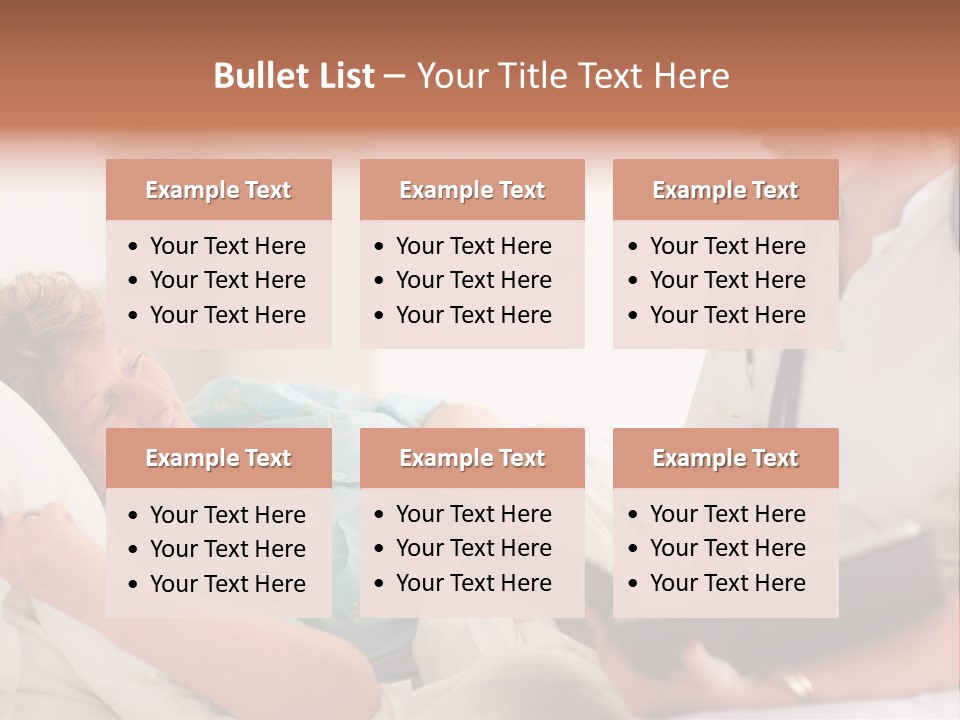 A Woman Laying In A Hospital Bed With A Nurse Next To Her PowerPoint Template