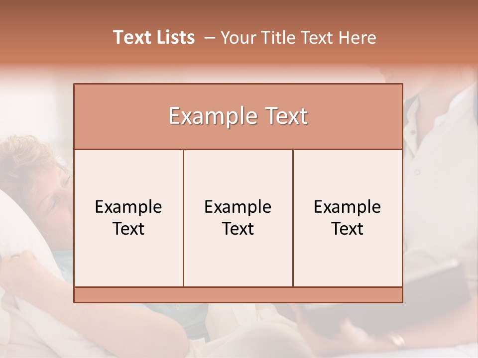 A Woman Laying In A Hospital Bed With A Nurse Next To Her PowerPoint Template