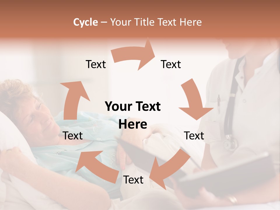 A Woman Laying In A Hospital Bed With A Nurse Next To Her PowerPoint Template