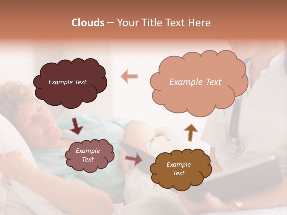 A Woman Laying In A Hospital Bed With A Nurse Next To Her PowerPoint Template