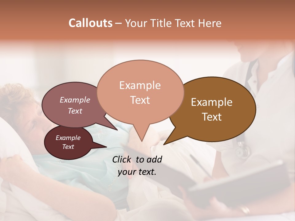 A Woman Laying In A Hospital Bed With A Nurse Next To Her PowerPoint Template