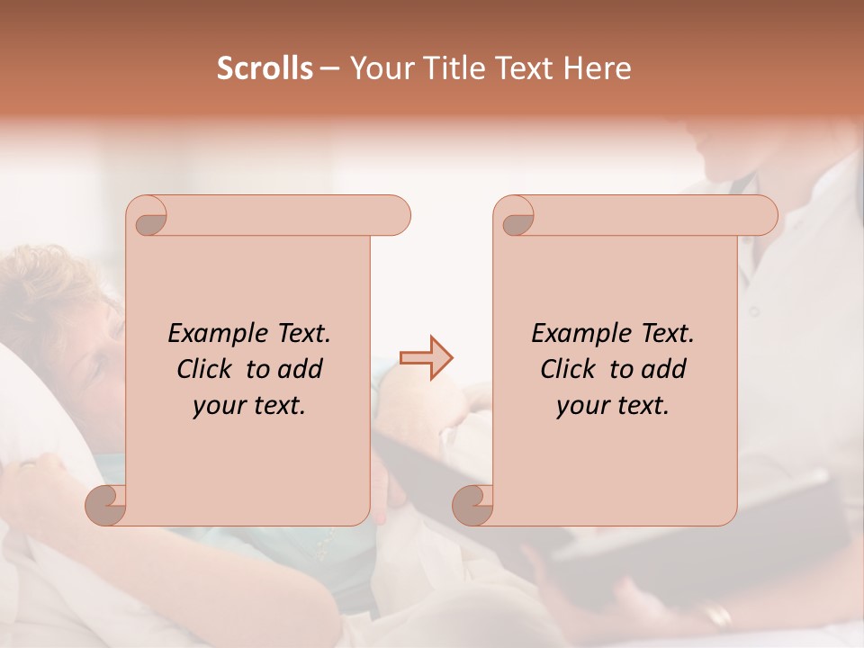 A Woman Laying In A Hospital Bed With A Nurse Next To Her PowerPoint Template