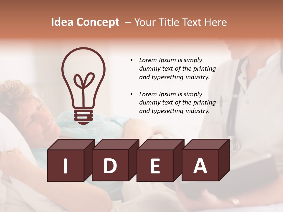 A Woman Laying In A Hospital Bed With A Nurse Next To Her PowerPoint Template
