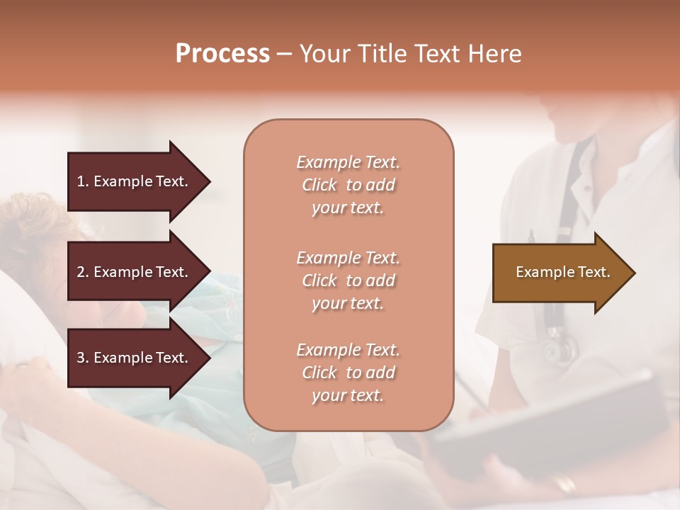 A Woman Laying In A Hospital Bed With A Nurse Next To Her PowerPoint Template