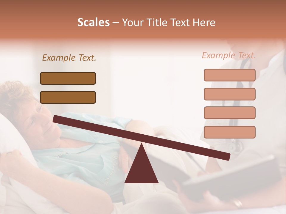 A Woman Laying In A Hospital Bed With A Nurse Next To Her PowerPoint Template
