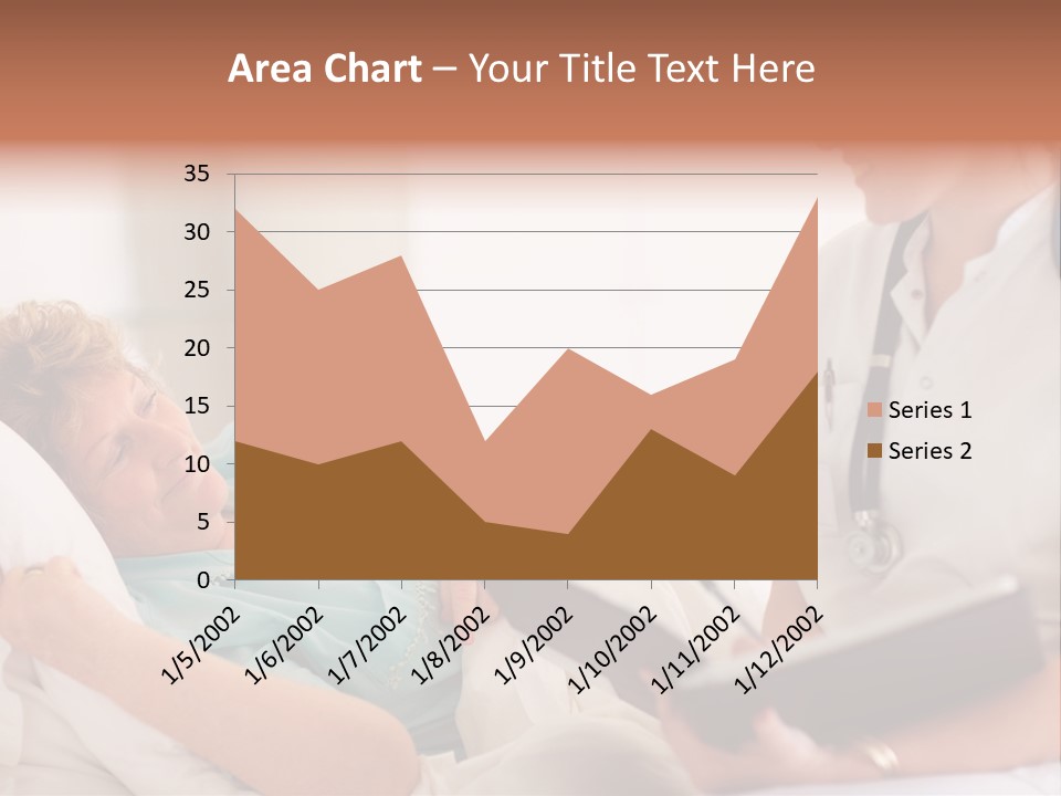 A Woman Laying In A Hospital Bed With A Nurse Next To Her PowerPoint Template