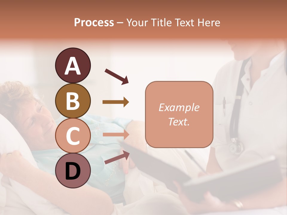 A Woman Laying In A Hospital Bed With A Nurse Next To Her PowerPoint Template