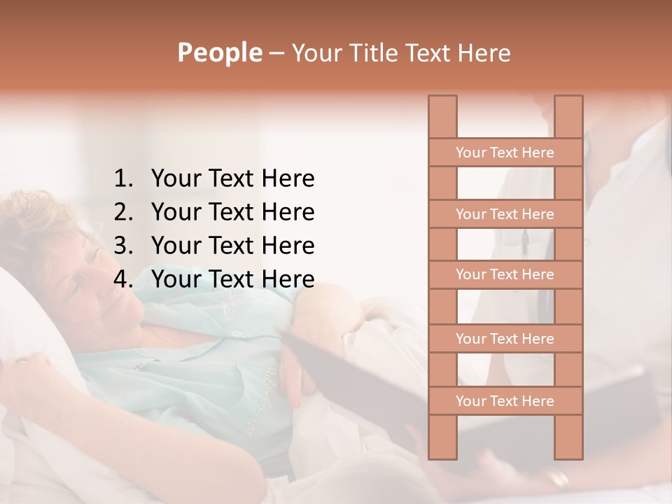 A Woman Laying In A Hospital Bed With A Nurse Next To Her PowerPoint Template
