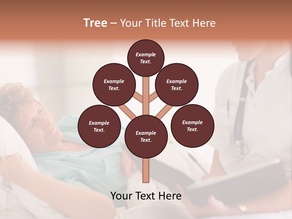 A Woman Laying In A Hospital Bed With A Nurse Next To Her PowerPoint Template