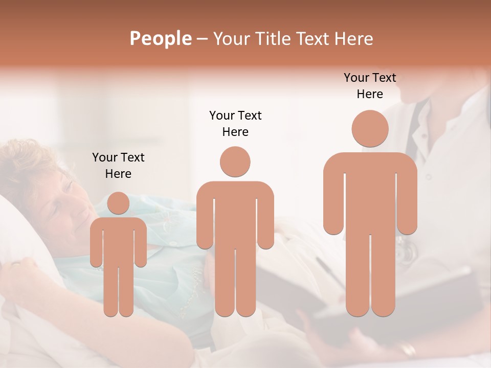 A Woman Laying In A Hospital Bed With A Nurse Next To Her PowerPoint Template