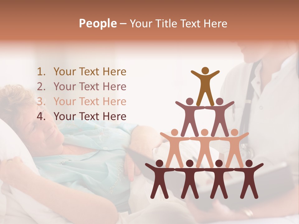 A Woman Laying In A Hospital Bed With A Nurse Next To Her PowerPoint Template